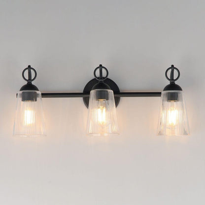 Maxim Lighting 21393CLBK Jackson Hole 3 Light Black Bath Vanity Wall Light Illuminated