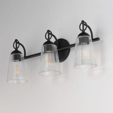 Maxim Lighting 21393CLBK Jackson Hole 3 Light Black Bath Vanity Wall Light Angle View