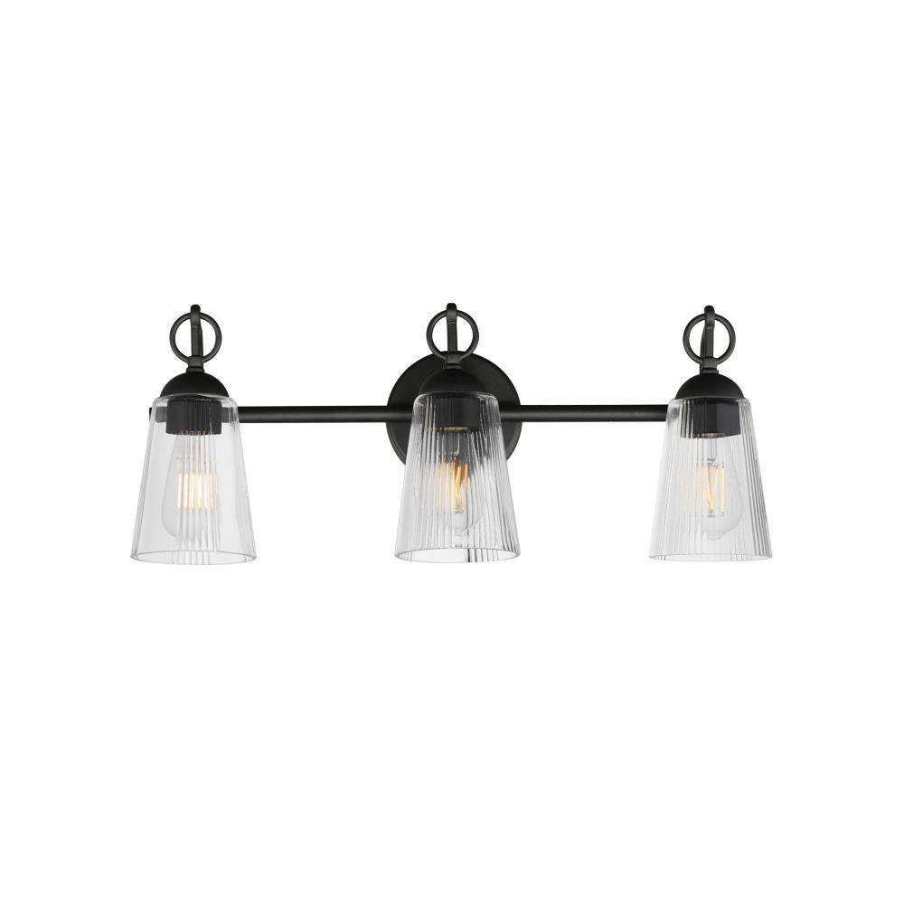 Maxim Lighting 21393CLBK Jackson Hole 3 Light Black Bath Vanity Wall Light White Background