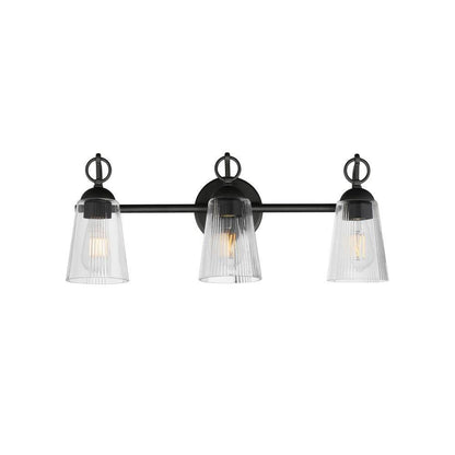 Maxim Lighting 21393CLBK Jackson Hole 3 Light Black Bath Vanity Wall Light White Background
