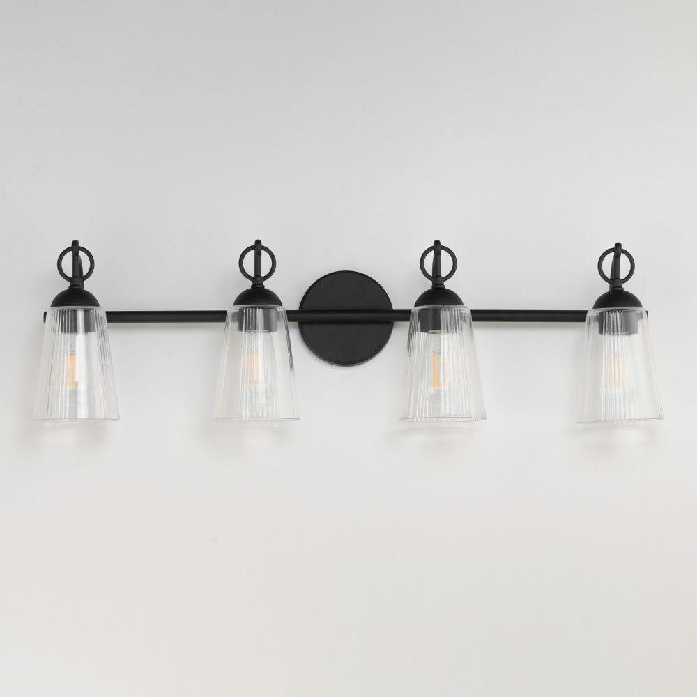 Maxim Lighting 21394CLBK Jackson Hole 4 Light 33 Inch Black Bath Vanity Wall Light - Side View