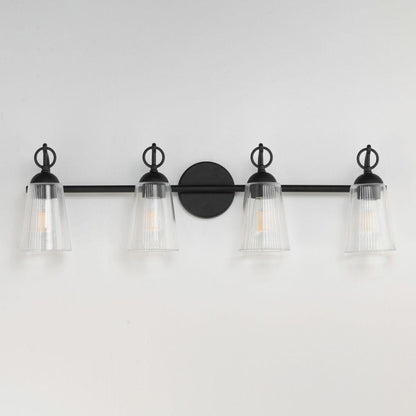 Maxim Lighting 21394CLBK Jackson Hole 4 Light 33 Inch Black Bath Vanity Wall Light - Side View