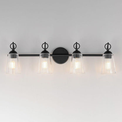Maxim Lighting 21394CLBK Jackson Hole 4 Light 33 Inch Black Bath Vanity Wall Light - Illuminated