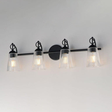 Maxim Lighting 21394CLBK Jackson Hole 4 Light 33 Inch Black Bath Vanity Wall Light - Angle View