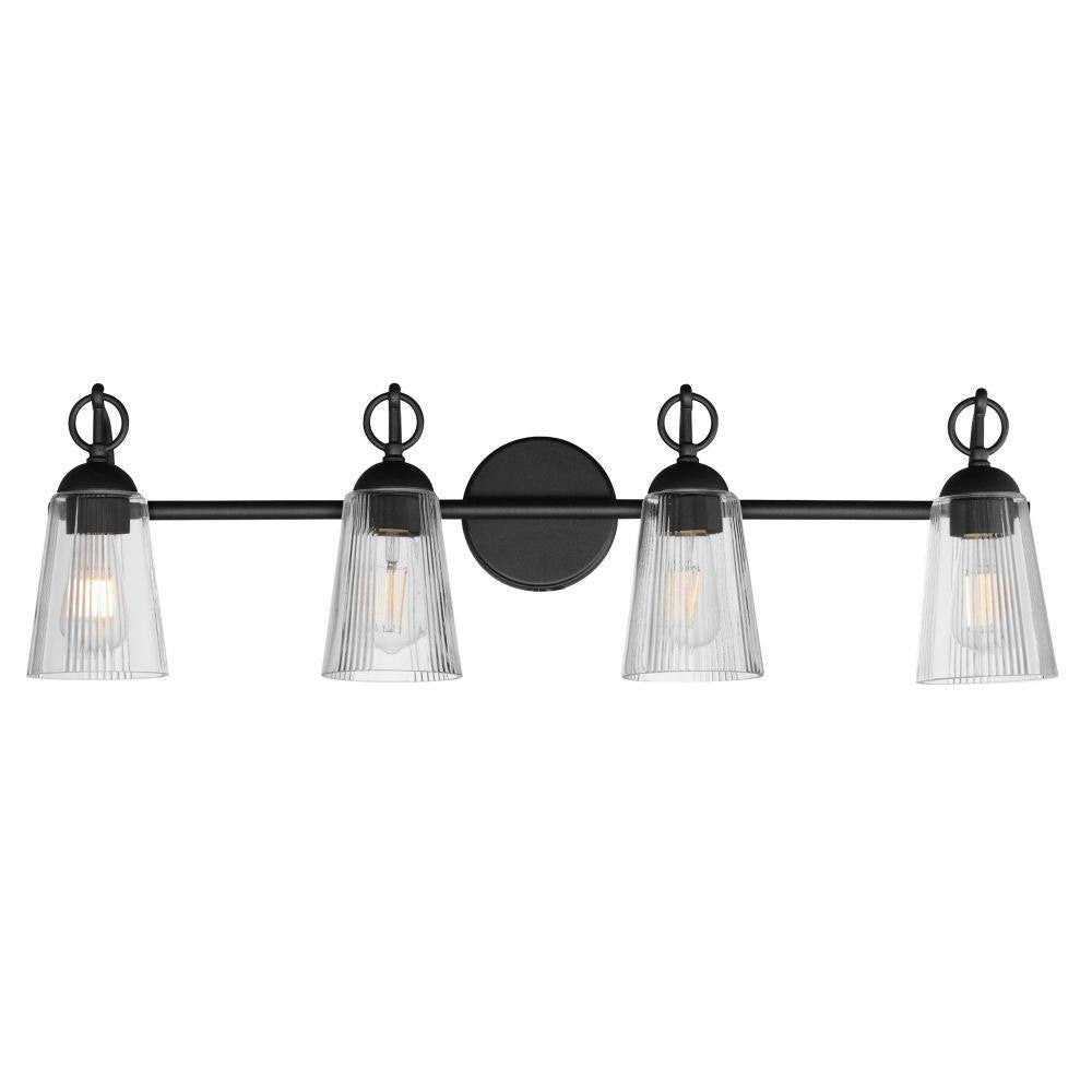 Maxim Lighting 21394CLBK Jackson Hole 4 Light 33 Inch Black Bath Vanity Wall Light