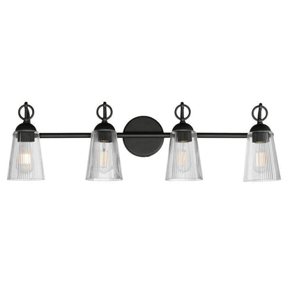 Maxim Lighting 21394CLBK Jackson Hole 4 Light 33 Inch Black Bath Vanity Wall Light