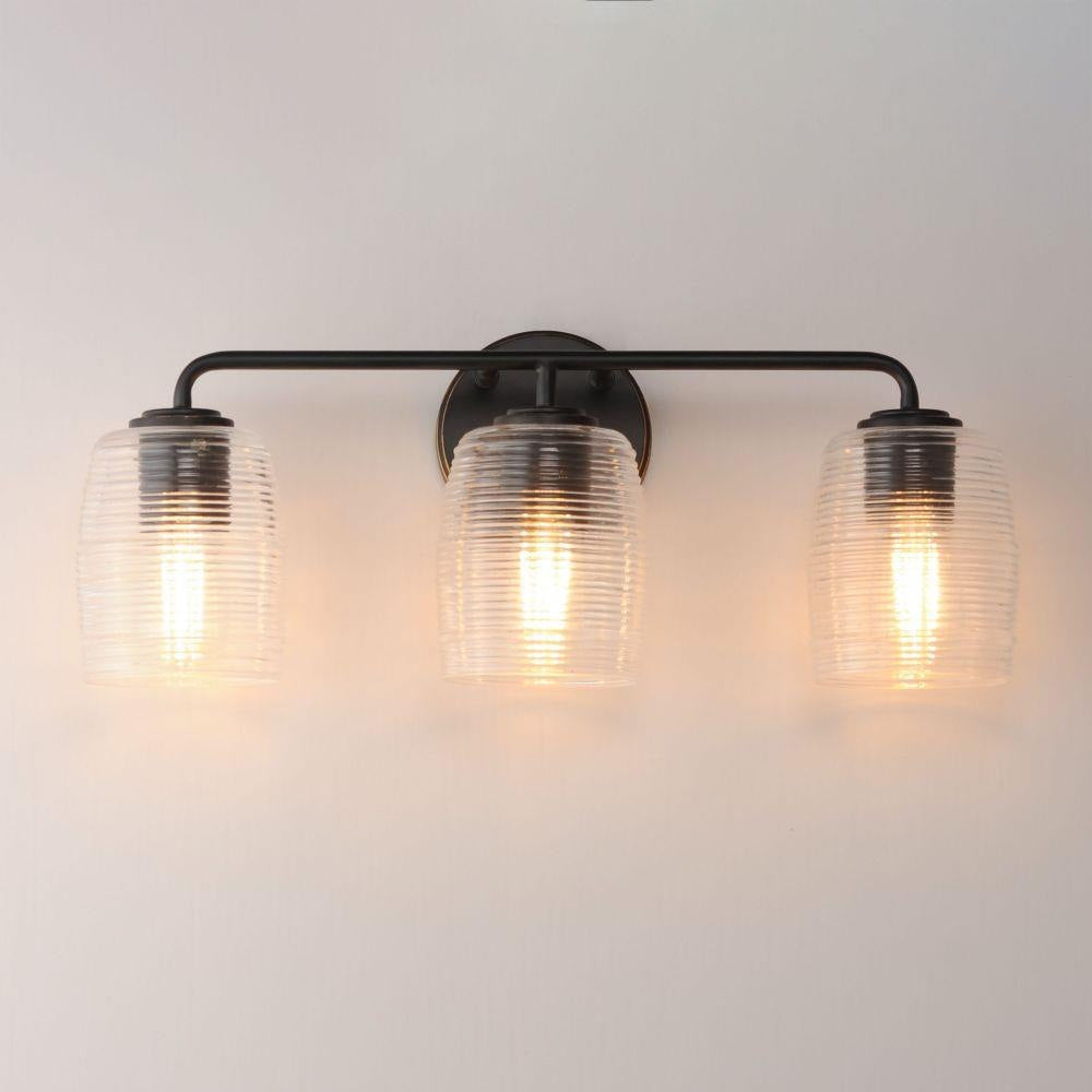 Maxim Lighting 21413CRNAB Honey 3 Light 22 Inch Natural Aged Brass Bath Vanity Wall Light - Lit