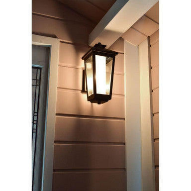 Maxim Lighting 2144CLFTAT Aberdeen Outdoor Wall Lantern - Lifestyle Installation on Exterior Wall