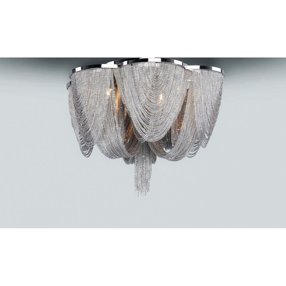 Maxim Lighting 21460NKPN Chantilly 6 Light Polished Nickel Flush Mount - Installed Ceiling View