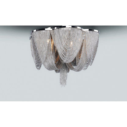 Maxim Lighting 21460NKPN Chantilly 6 Light Polished Nickel Flush Mount - Installed Ceiling View