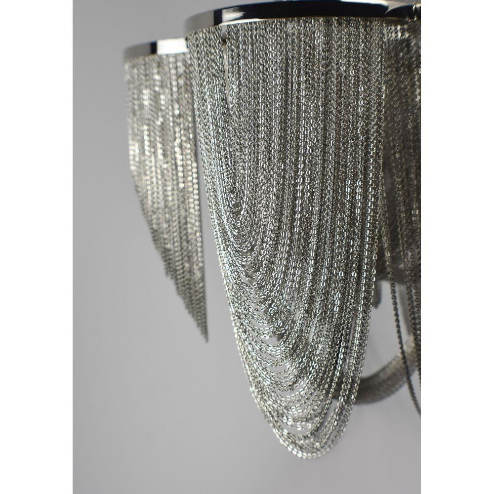 Maxim Lighting 21460NKPN Chantilly Flush Mount - Side Angle View of Chain Cascade