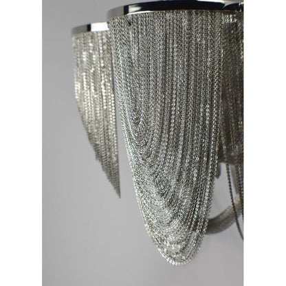 Maxim Lighting 21460NKPN Chantilly Flush Mount - Side Angle View of Chain Cascade