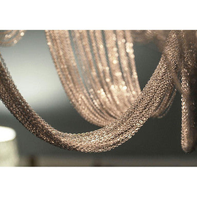 Maxim Lighting 21460NKPN Chantilly Flush Mount - Close-Up Detail of Nickel Jewelry Chain Draping