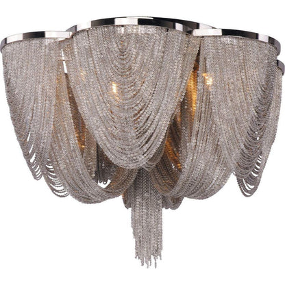 Maxim Lighting 21460NKPN Chantilly 6 Light 18 Inch Polished Nickel Flush Mount Ceiling Light