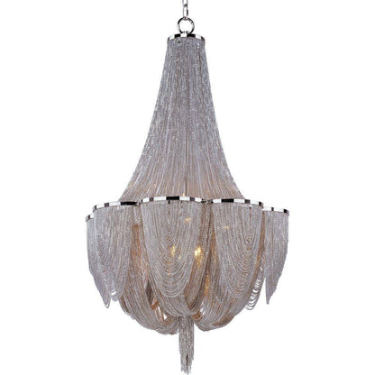 Maxim Lighting 21465NKPN Chantilly 10 Light Polished Nickel Chandelier Ceiling Light