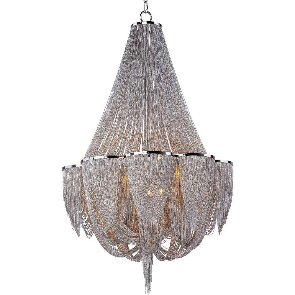 Maxim Lighting 21466NKPN Chantilly 12 Light 27 inch Polished Nickel Chandelier Ceiling Light