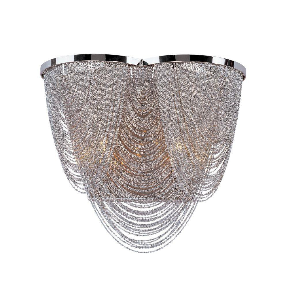 Maxim Lighting 21469NKPN Chantilly 2 Light Polished Nickel Flush Mount - White Background