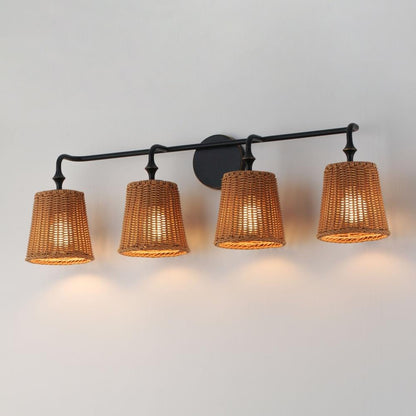 Maxim Lighting 21484NADBZ Baja 4 Light Dark Bronze Bath Vanity Wall Light Installed