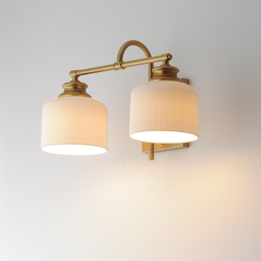 Maxim Lighting 21492WTPN Bisque 2 Light Wall Sconce Illuminated Lifestyle View