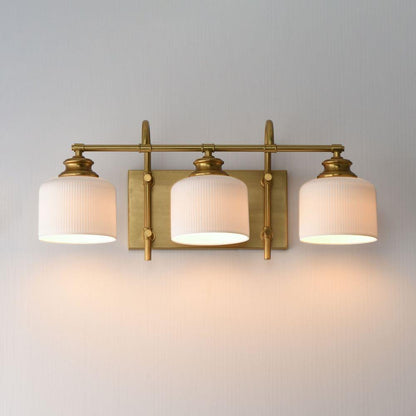 Maxim Lighting 21493WTOI Bisque 3 Light Bath Vanity Wall Light Illuminated Lifestyle View