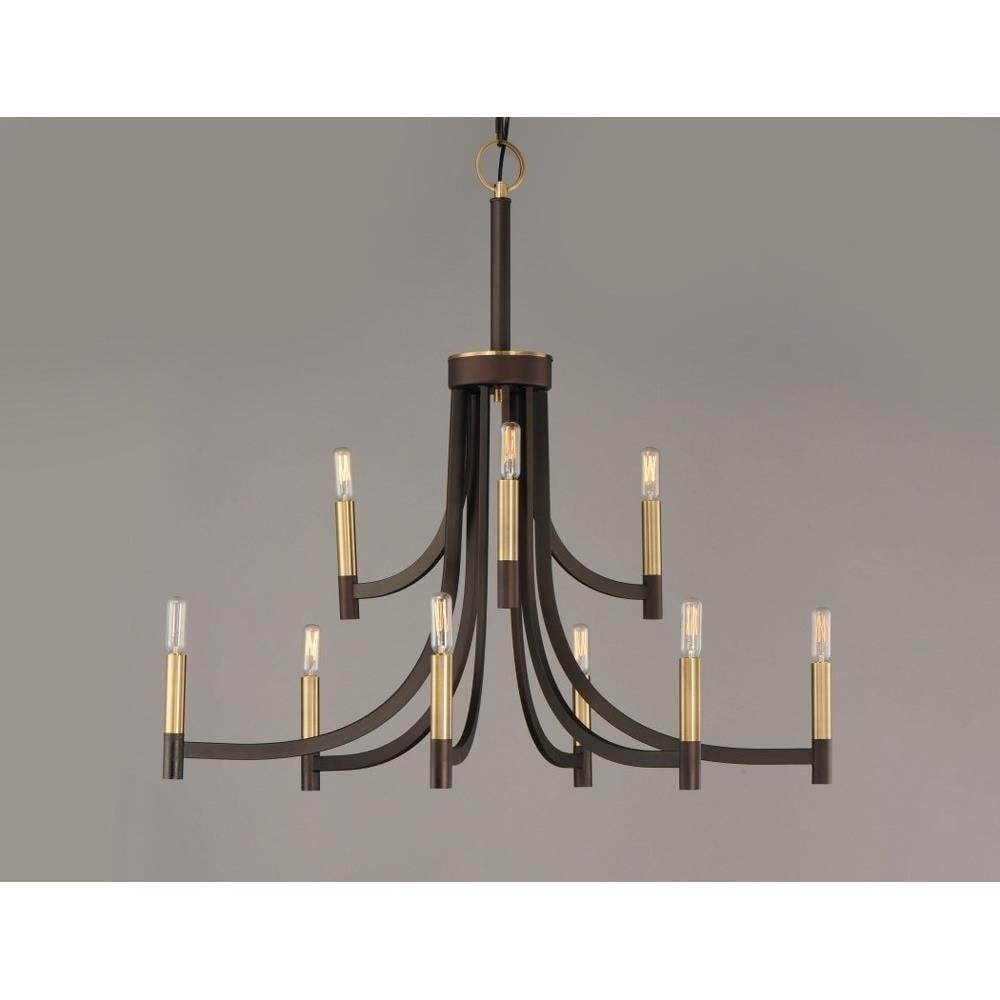 Maxim Lighting 21529BZAB Lyndon 9 Light Bronze Antique Brass Chandelier - Room Setting