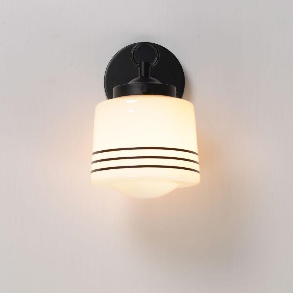Maxim Lighting 21531WTBK Eureka 1 Light Matte Black Wall Sconce illuminated on wall
