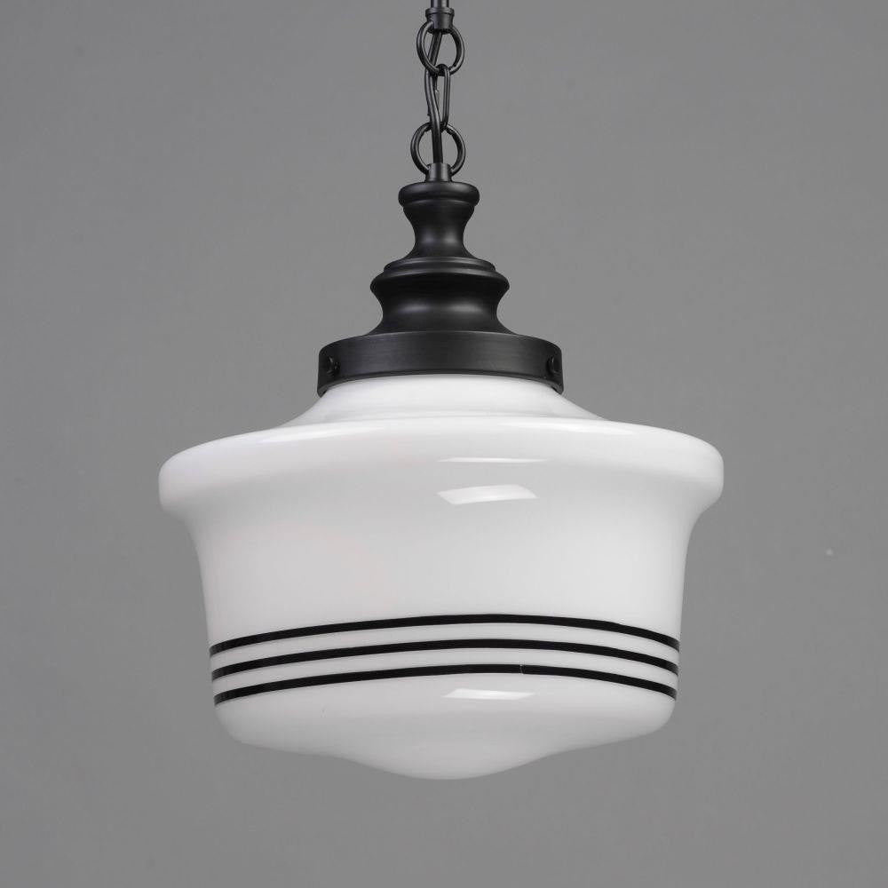 Maxim Lighting 21534WTBK Eureka 1 Light Matte Black Pendant Ceiling Light - Front View on Gray Background