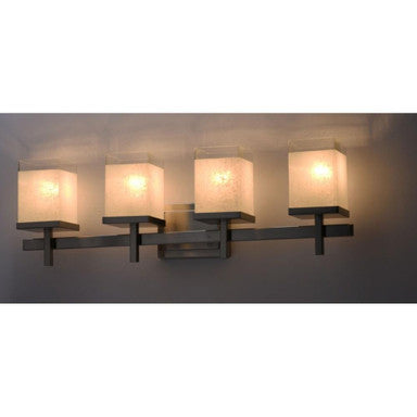 Maxim Lighting 2154LNSN Tetra 4 Light Satin Nickel Bath Vanity Wall Light - lifestyle front view illuminated