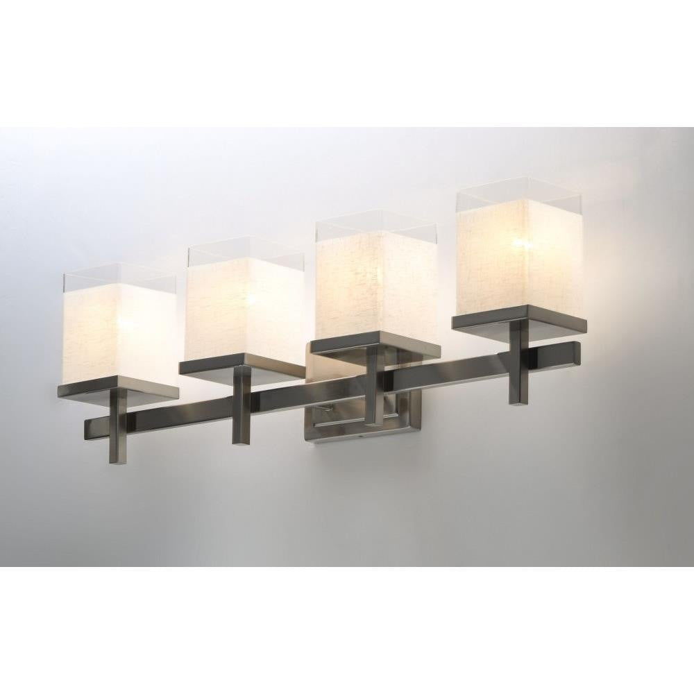 Maxim Lighting 2154LNSN Tetra 4 Light Satin Nickel Bath Vanity Wall Light - lifestyle angle view lit