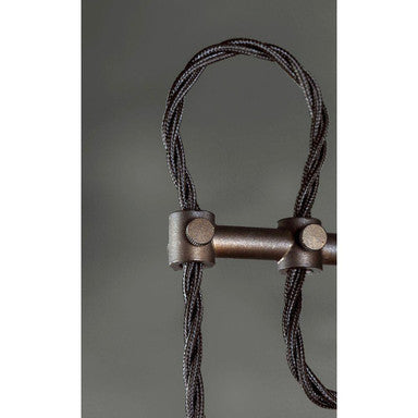 Maxim Lighting 21572HMOI Revival Wall Sconce Twisted Fabric Wire and Bronze Hardware Detail Close-Up