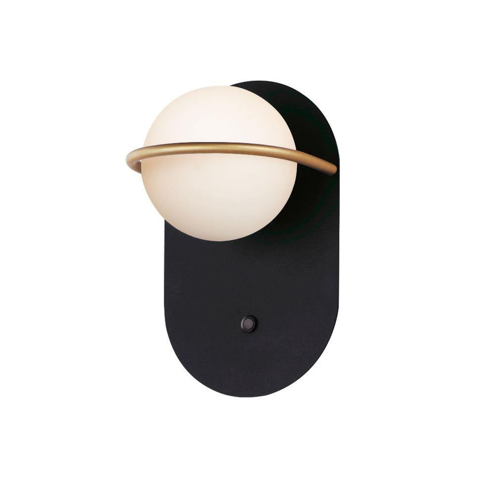 Maxim Lighting 21600SWBKGLD Revolve 1 Light 9.75 inch Black with Gold Wall Sconce