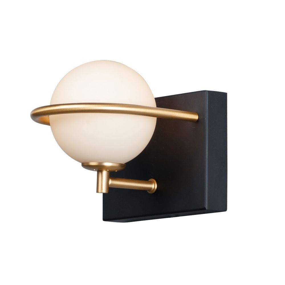 Maxim Lighting 21601SWBKGLD Revolve 1 Light Black Gold Bath Vanity Wall Light - White Background