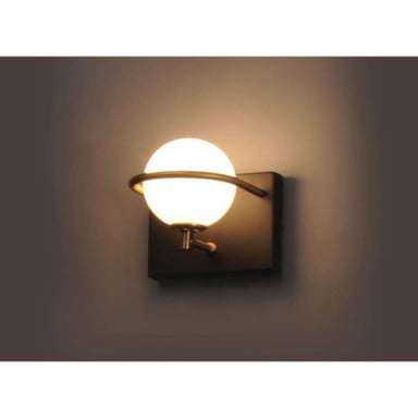 Maxim Lighting 21601SWBKGLD Revolve 1 Light Black Gold Bath Vanity Wall Light - Illuminated