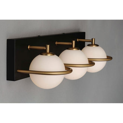 Maxim Lighting 21603SWBKGLD Revolve 3 Light Bath Vanity Wall Light - Angled View