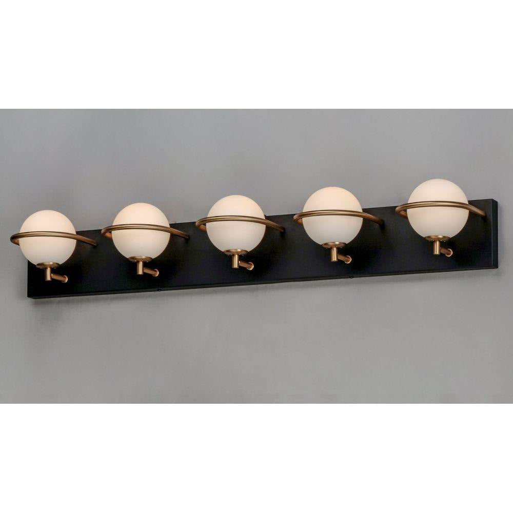 Maxim Lighting 21605SWBKGLD Revolve 5 Light Black and Gold Bath Vanity Wall Light Lifestyle View