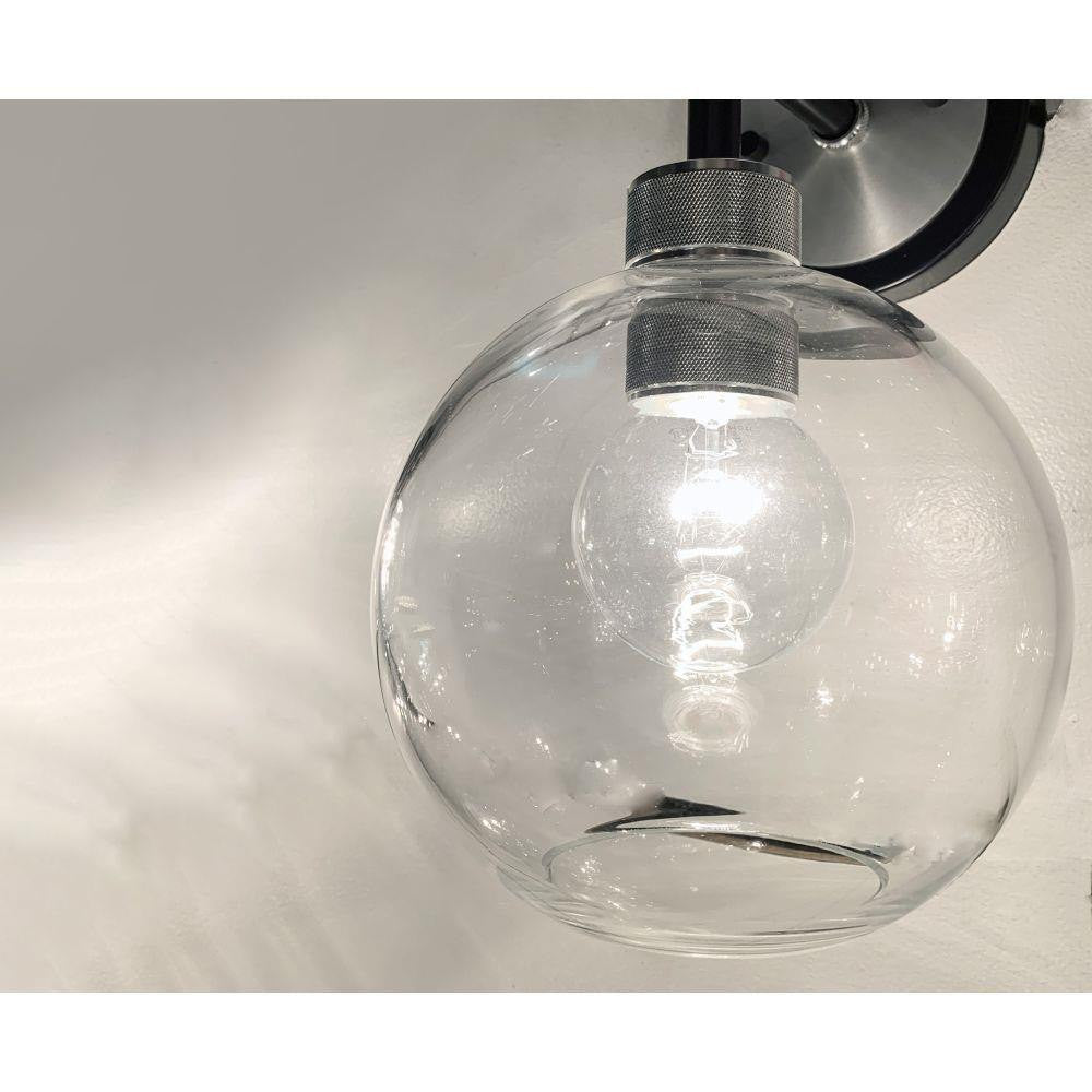 Maxim Lighting 21613CLBKAL Vessel 3 Light Bath Vanity Wall Light - Clear Glass Globe Close-Up