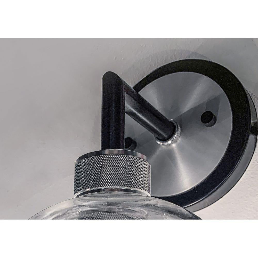 Maxim Lighting 21613CLBKAL Vessel 3 Light Bath Vanity Wall Light - Backplate and Knurled Socket Detail