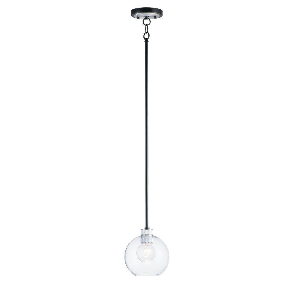 Maxim Lighting 21619CLBKAL Vessel 1 Light Mini Pendant Full View with Rod Chain and Canopy