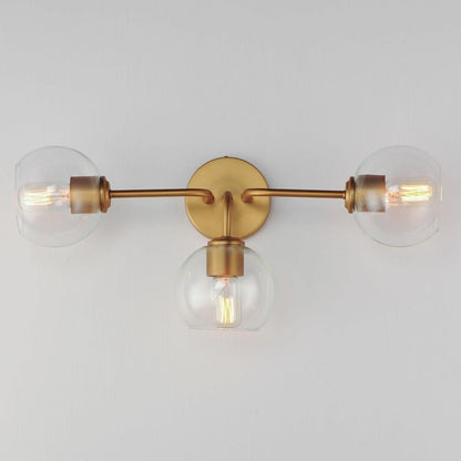 Maxim Lighting 21633CLNAB Knox 3 Light Natural Aged Brass Bath Vanity Wall Light Installed View