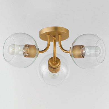 Maxim Lighting 21634CLNAB Knox 3 Light 18 Inch Natural Aged Brass Semi Flush Mount Ceiling Light - Installed View