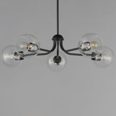 Maxim Lighting 21635CLNAB Knox 5 Light Chandelier black finish on gray background