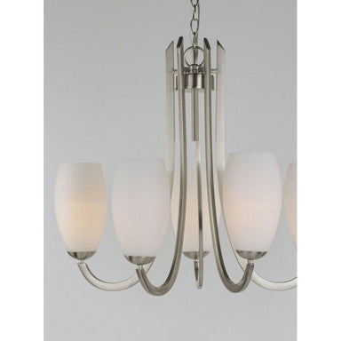 Maxim Lighting 21655SWSN Taylor 5 Light Satin Nickel Chandelier Angle View