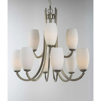 Maxim Lighting 21657SWSN Taylor 9 Light Satin Nickel 2 Tier Chandelier Ceiling Light Angle View