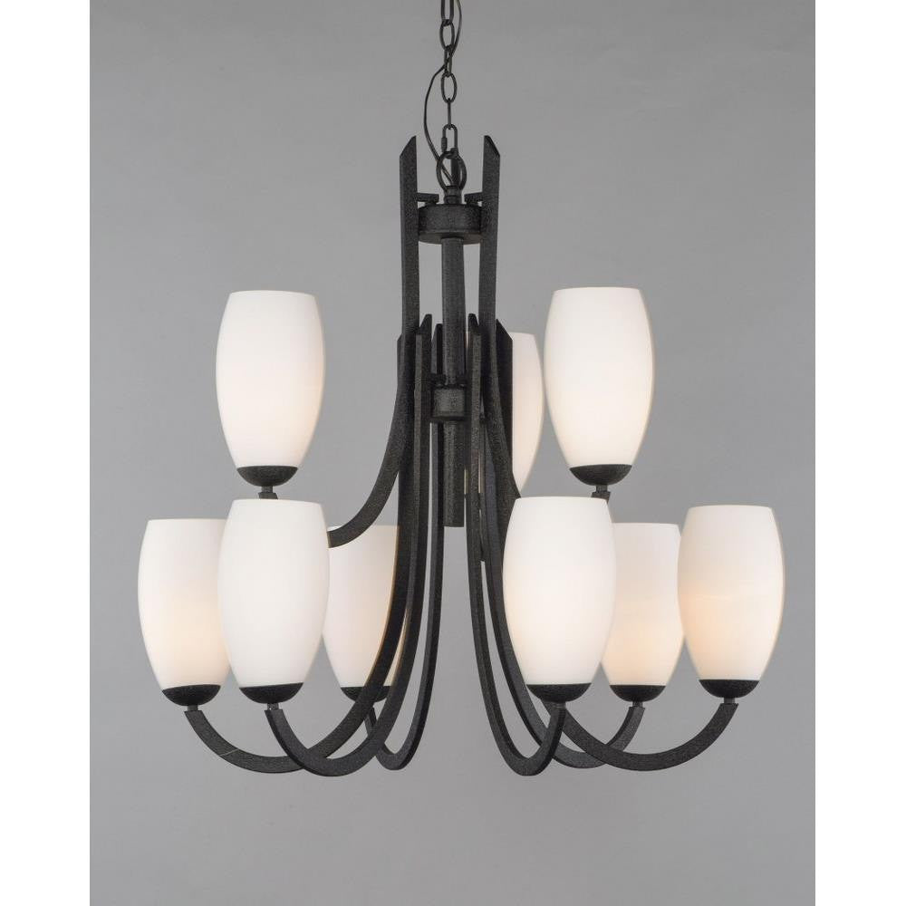 Maxim Lighting 21657SWTXB Taylor 9 Light 31.5 inch Textured Black 2 Tier Chandelier Ceiling Light