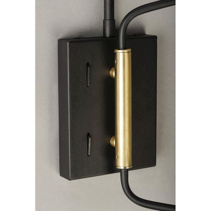 Maxim Lighting 21692BKSBR Scan Swing Arm Wall Sconce - Backplate and Satin Brass Pivot Detail