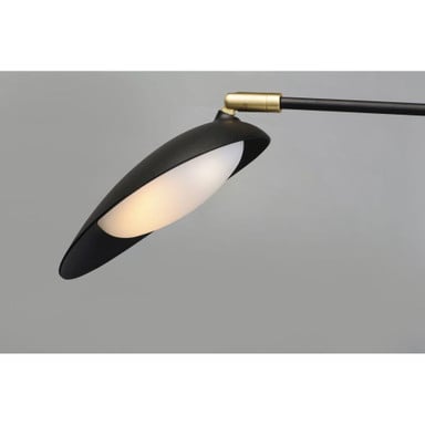 Maxim Lighting 21692BKSBR Scan Swing Arm Wall Sconce - Tapered Shade and Brass Accent Detail