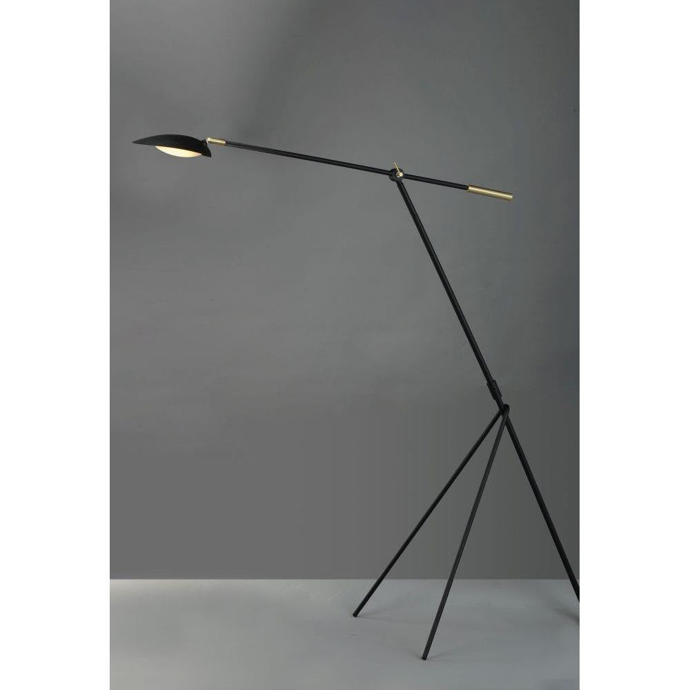 Maxim Lighting 21694BKSBR Scan LED Floor Lamp - Extended Arm Side View