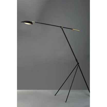 Maxim Lighting 21694BKSBR Scan LED Floor Lamp - Extended Arm Side View