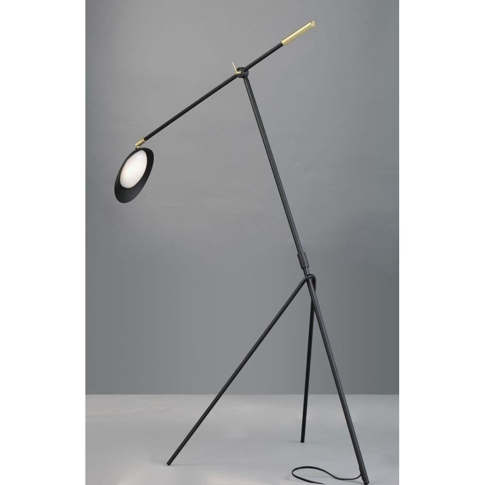 Maxim Lighting 21694BKSBR Scan LED Floor Lamp in Black with Satin Brass - Angled View
