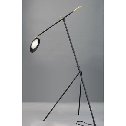 Maxim Lighting 21694BKSBR Scan LED Floor Lamp in Black with Satin Brass - Angled View